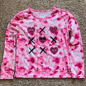 Justice printed tie dye long sleeve tee
